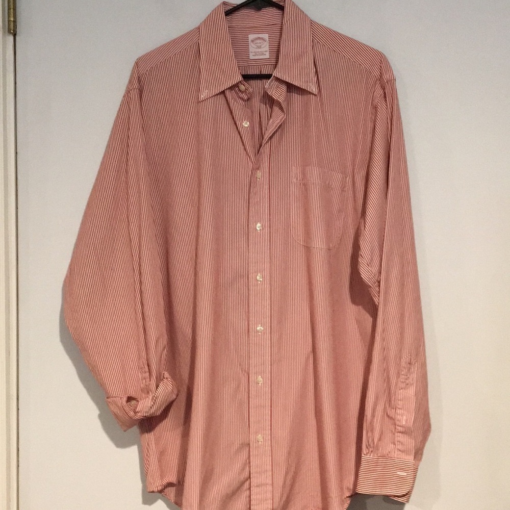 Brooks Brothers mens red/white striped button-down